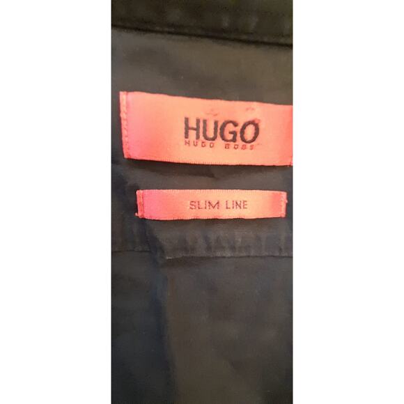 HUGO Hugo Boss Mens Small Black Slim Line Long Sleeve Dress Shirt - Picture 5 of 13